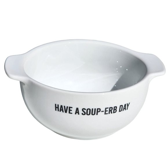 Set of Two‎ Words Soup Porcelain Bowls With Handles 22 oz - Picture 4 of 8